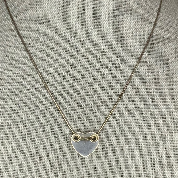 Tiffany&Co. Heart Pendant on a Snake Chain in Sterling Silver (16in) - Picture 2 of 4